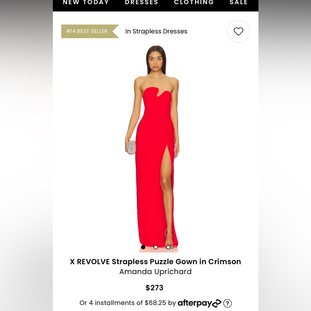 Amanda Uprichard Strapless Maxi Dress in Red